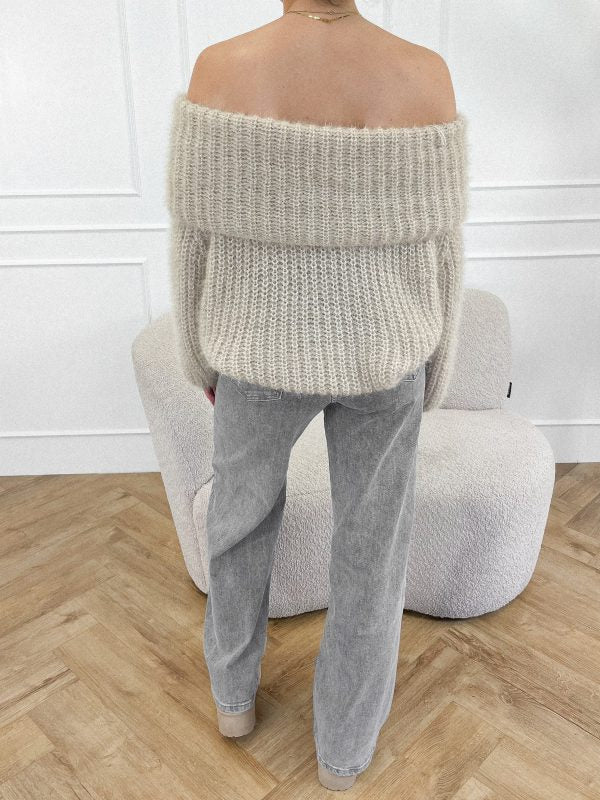 Kae Off Shoulder Sweater Beige